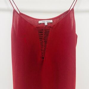 Naked Zebra Braided V Tank in Wine